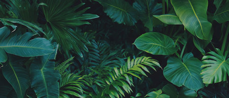 Vibrant green leaves create a fresh natural backdrop for advertisements and promotions