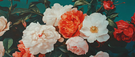 Floral decoupage designs showcase layered textures and eclectic vintage stylesの写真素材