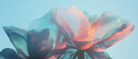 Delicate flower petals merge with industrial wire mesh, showcasing contrasting textures and layersの写真素材