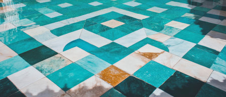 Intricate Arabesque tile pattern showcasing elegance and rich design elementsの写真素材