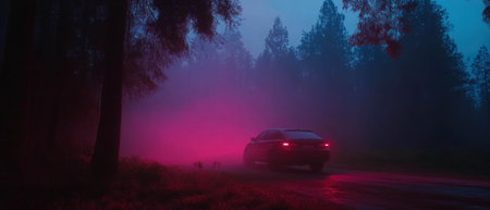 Mesmerizing star trails illuminate the night sky over a tranquil landscapeの素材