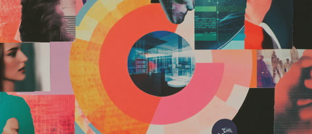 Exploration of innovation through a minimalistic mixed media collageの素材