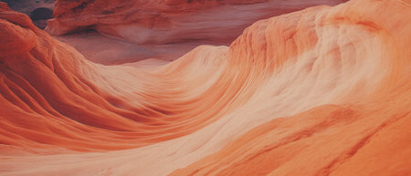 Sandstone arches create a stunning desert landscape with unique orange formationsの素材