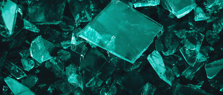 Smooth broken glass texture with empty center and black background showcasing a unique designの素材