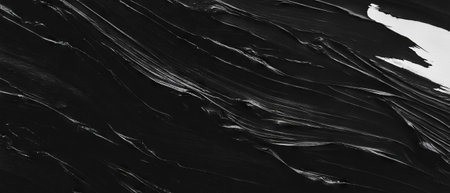 Overlay texture features dynamic lines of varying thickness on a black backgroundの素材