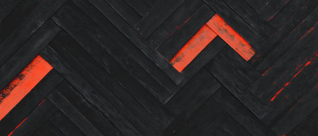 Line texture overlay creating geometric designs on a black background with bold accentsの素材