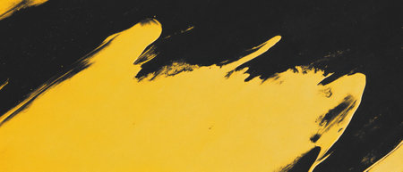 Brushstrokes creating a vibrant texture on a black backgroundの素材