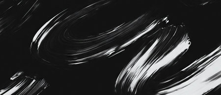 Brushstroke overlay texture with broad strokes on black backgroundの素材