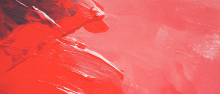 Vibrant red ink texture showcasing smooth distribution and bright color in artistic expressionの素材