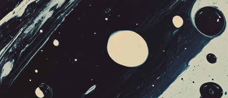 Exploring textures of splattered ink patterns with varying dot sizes and shapesの素材