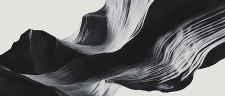 Elegant design of fine black ink lines with delicate patterns on a white backgroundの素材