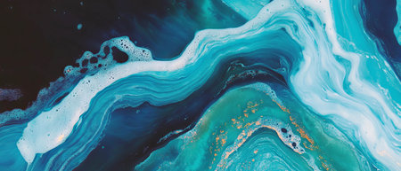 Exploring the vibrant texture of ink and alcohol with swirling colors and unique patternsの素材