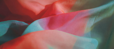 Soft washed silk with a matte finish in vibrant colors and gentle foldsの素材