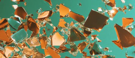 Intricate patterns of glass mosaics showcasing various texturesの素材