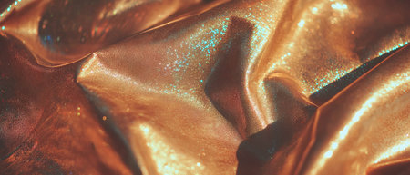 Distressed leather texture with deep creases and shimmering glitter effectsの素材