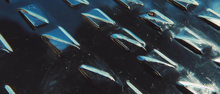 Exploring the intricate texture of aluminum diamond plate with a raised patternの素材