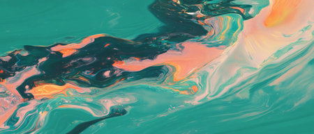Ripples and swirling colors create a mesmerizing abstract background in turbulent watersの素材