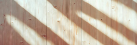 Light wood paneling with smooth texture and soft lighting for decorative backgroundの素材