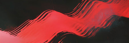 Zigzag patterns in subtle crimson tones against a dark background evoke a sense of movementの素材