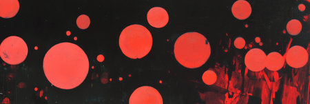Dotted red flickers create an intriguing visual effect in a dark settingの素材