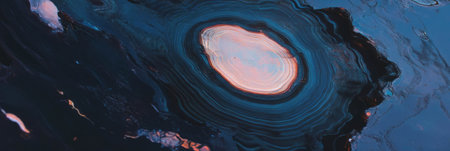 Exploring cross-section of a tree trunk highlighting intricate rings and bark textureの素材