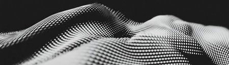 Halftone texture showcasing corrugated cardboard with accentuated ridges and depthの素材