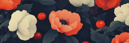 Vibrant berry flowers bloom with striking colors in a garden settingの素材