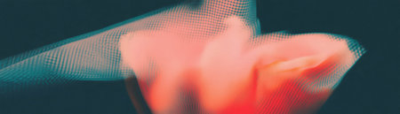 Halftone texture of a flower with slender petals against a grunge backgroundの素材