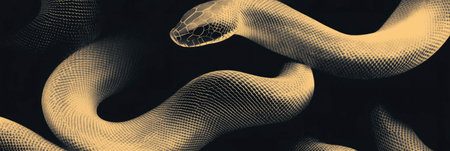 Hand-drawn snake skin design featuring abstract geometric shapes and varied scalesの素材