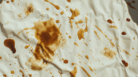 Realistic coffee stain on white fabric for design and art conceptsの素材