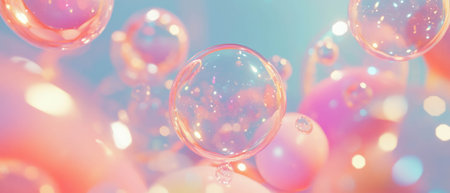 Exploring the enchanting texture of bubblegum bubbles with vibrant spherical shapesの素材