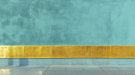 Elegant interior design with polished gold molding on textured wall for luxurious spacesの素材