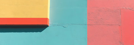 Vibrant wall texture with blended colors and soft gradients for design inspirationの素材