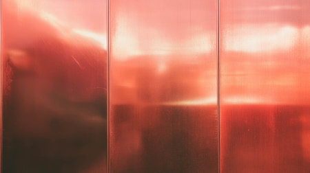 Shimmering rose gold metallic wall texture with warm sheen for elegant interior designの素材
