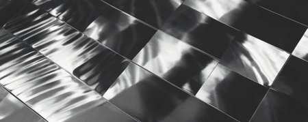 Abstract design of intersecting ribbed metal panels for architectural inspirationの素材