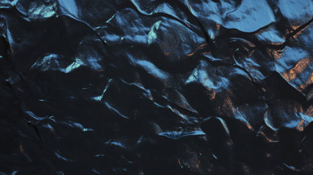 Iridescent black wall texture with dark multicolored hues for modern designの素材