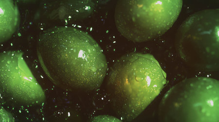 Fresh avocados overhead texture with vibrant green hue for healthy eating inspirationの素材