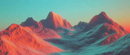 Harmonious blend of soft pastel gradients in a mesmerizing abstract landscapeの素材