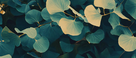 Stylized leaves create an elegant pattern inspired by nature in soft huesの素材