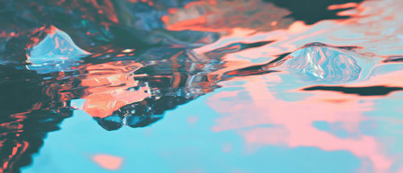 Stunning metallic chrome surface showcasing vivid colors and soft cinematic lightingの素材