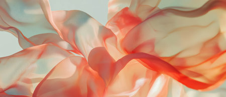 Flowing silk ribbons create elegant patterns in a soft, feminine designの素材
