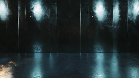 Sleek black wall texture with reflective soft finish for modern designの素材
