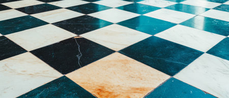 Classic checkerboard tile pattern showcases timeless design in luxurious spaceの素材