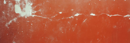 Bright chalk markings contrast against a textured russet brown wall with white scribblesの素材