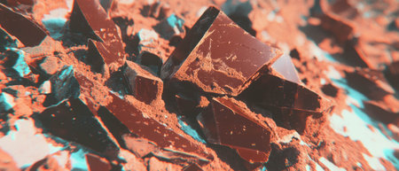 Indulge in the decadence of rich chocolate pieces with a luscious textureの素材