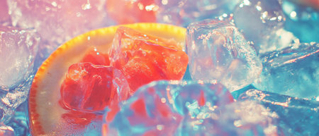 Refreshing fruit punch drink with ice for a colorful party settingの素材
