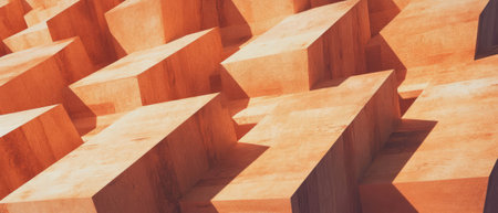 Engaging triangular tile tessellation with geometric patterns and abstract design in warm tonesの素材