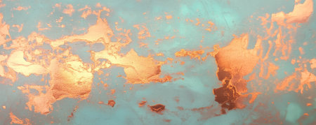 Elegant texture of copper, white, and gold abstract wall art for interior decorationの素材