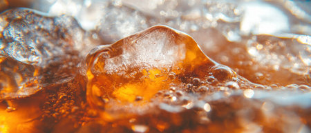 Refreshing cold drink with ice and condensation for a perfect summer experienceの素材