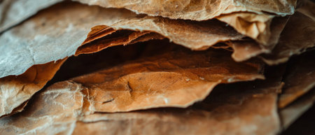 Textured aged parchment with ink stains revealing history and intrigueの素材